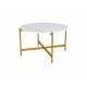 Τραπέζι σαλονιού "AISLE" από μέταλλο σε λευκό μαρμάρου/χρυσό χρώμα Φ80x45