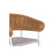Πολυθρόνα "RAVEN" από textilene/rattan σε λευκό/φυσικό χρώμα 57x62x78