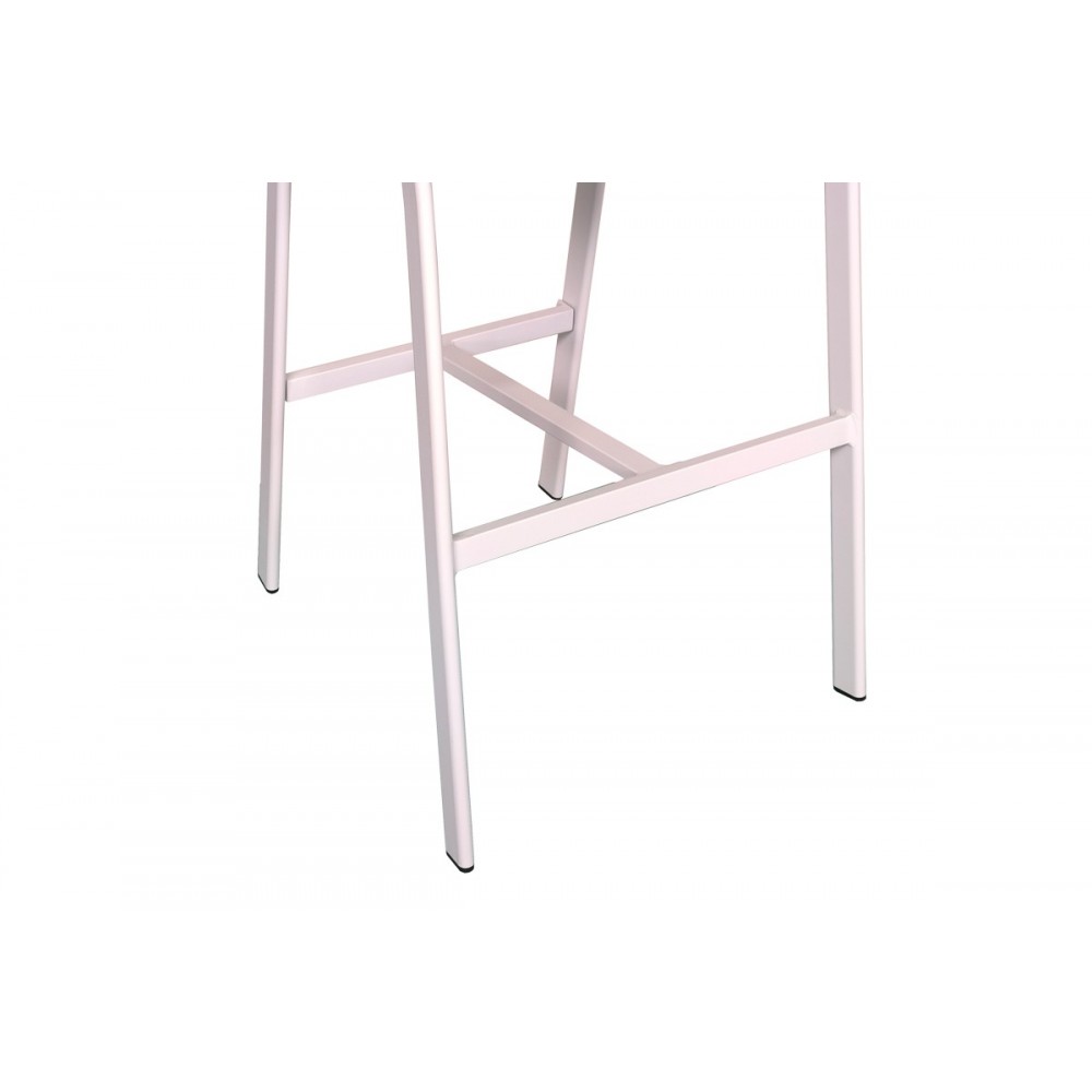 Σκαμπό μπαρ "PHOENIX" από textilene/rattan σε λευκό/φυσικό χρώμα 53x58x103