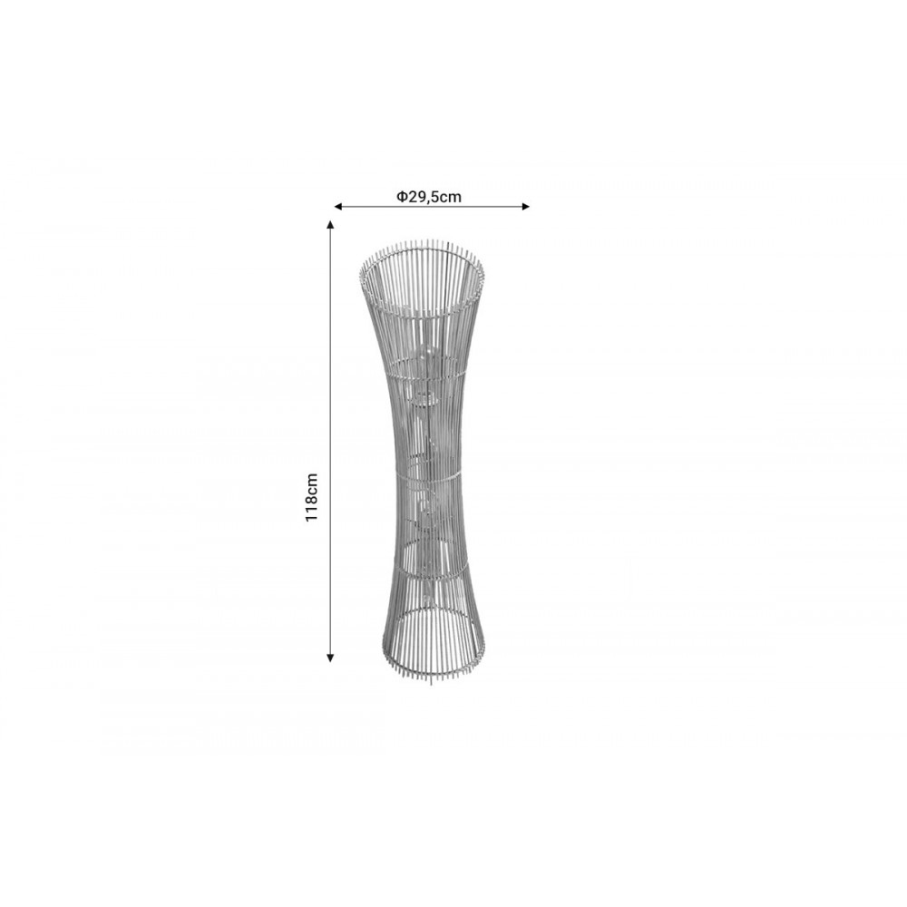 Φωτιστικό δαπέδου δίφωτο 'GION" από μπαμπού σε φυσικό χρώμα Φ29.5x118