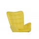 Πολυθρόνα με υποπόδιο "DORITA" από βελούδο/μέταλλο σε κίτρινο/μαύρο χρώμα 68.5x76x103