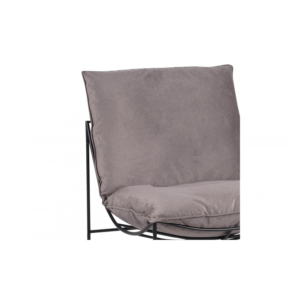 Πολυθρόνα "CHOPIE" από ύφασμα/μέταλλο σε γκρι/μαύρο χρώμα 77x90x83