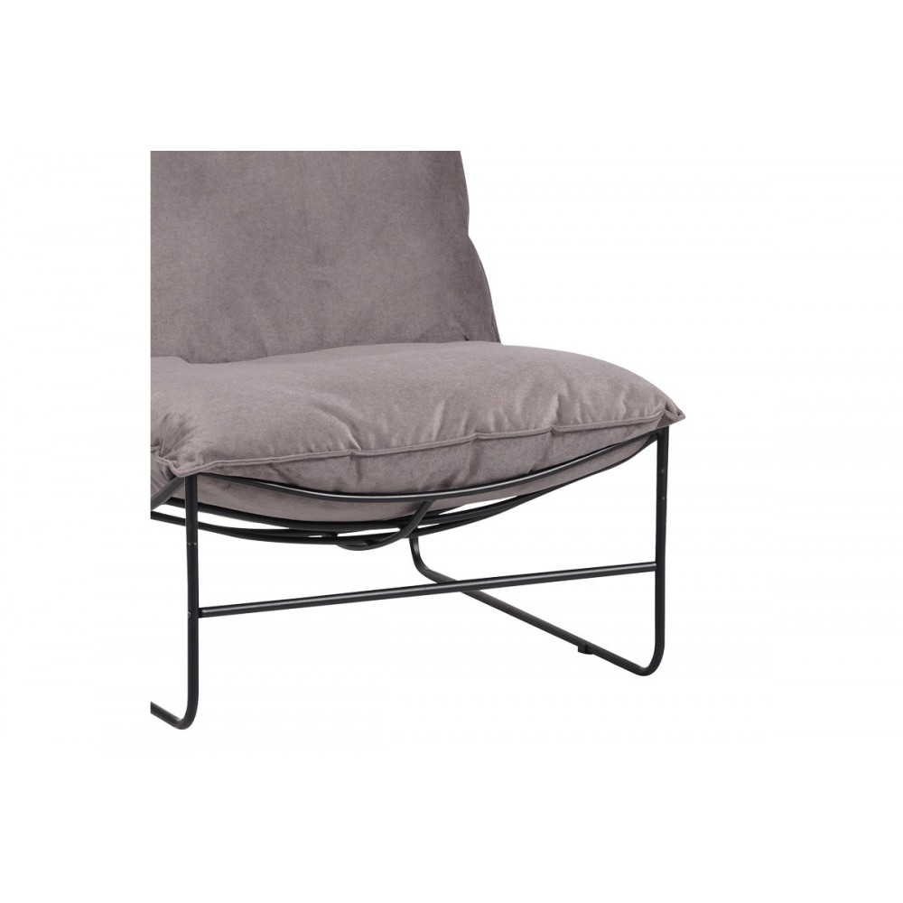 Πολυθρόνα "CHOPIE" από ύφασμα/μέταλλο σε γκρι/μαύρο χρώμα 77x90x83