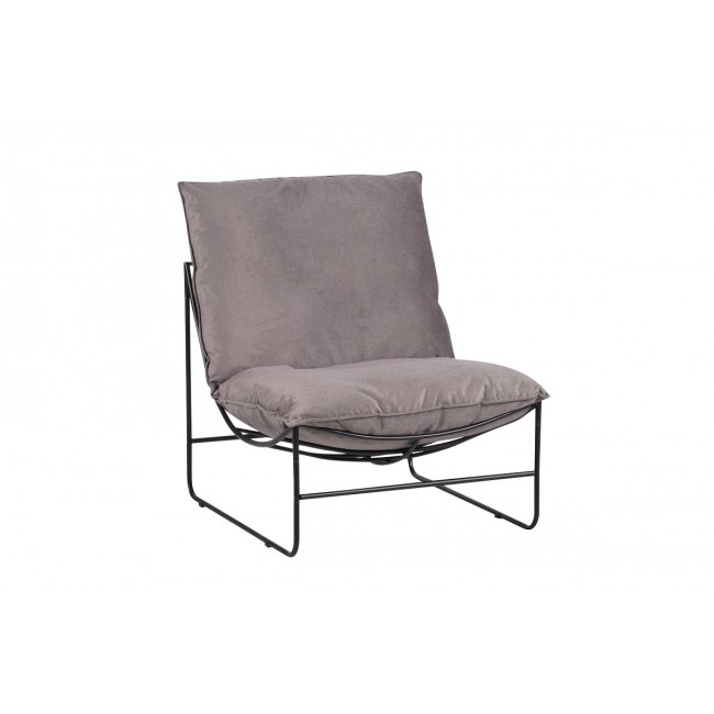 Πολυθρόνα "CHOPIE" από ύφασμα/μέταλλο σε γκρι/μαύρο χρώμα 77x90x83