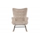 Πολυθρόνα κουνιστή "GEORGIA" από βελούδο σε μπεζ χρώμα 75x71x95