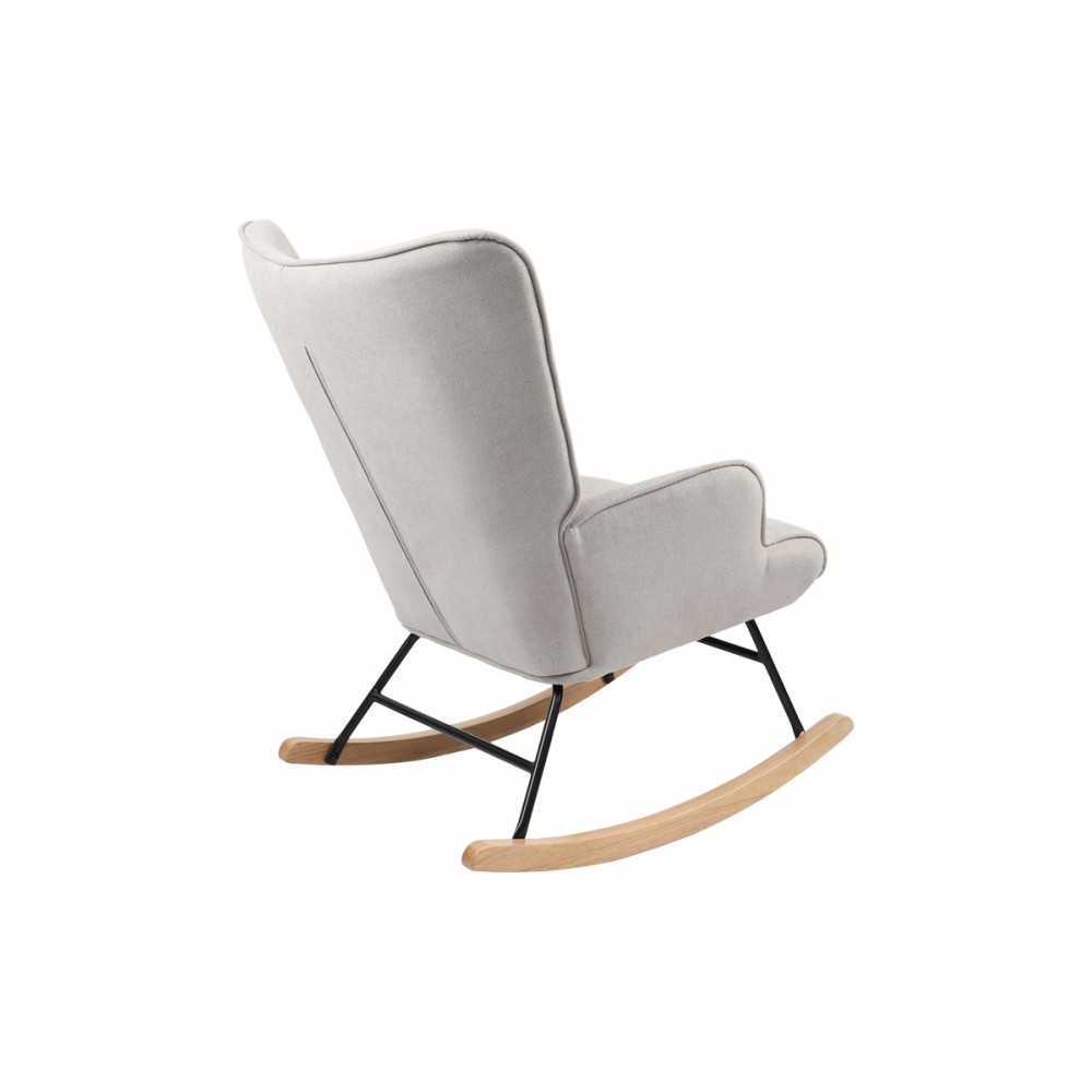 Πολυθρόνα κουνιστή "GEORGIA" από ύφασμα σε χρώμα ανοιχτό γκρι 75x71x95