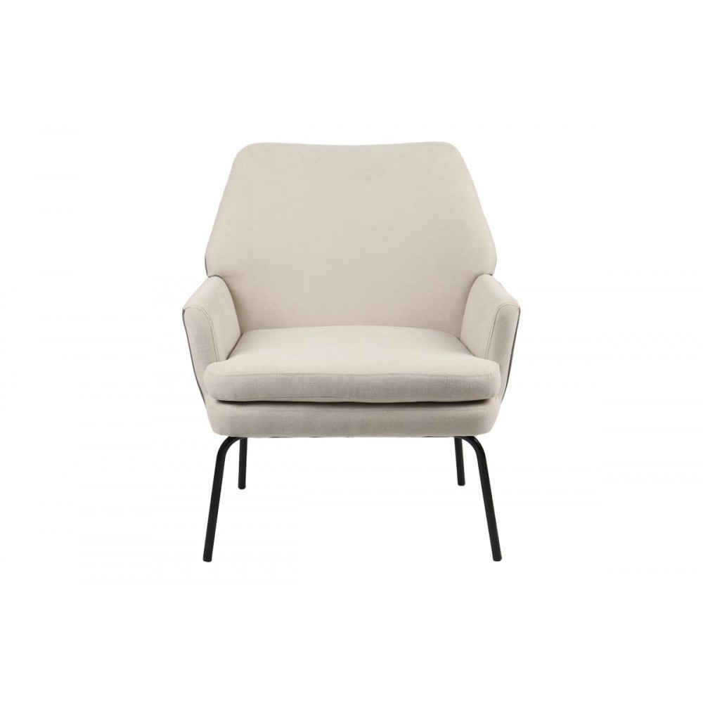 Πολυθρόνα "KIERAN" από ύφασμα σε μπεζ/γκρι χρώμα 77x69x82.5