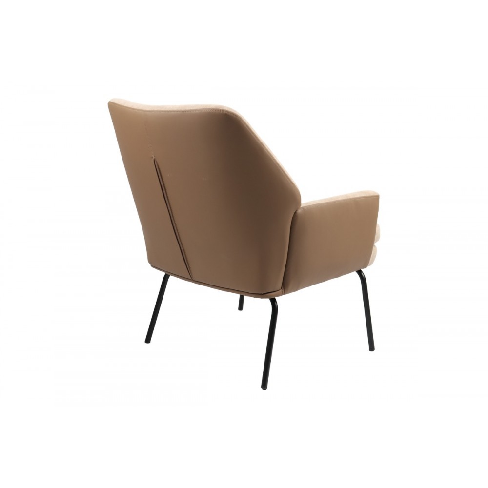 Πολυθρόνα "KIERAN" από ύφασμα σε καφέ χρώμα 77x69x82.5