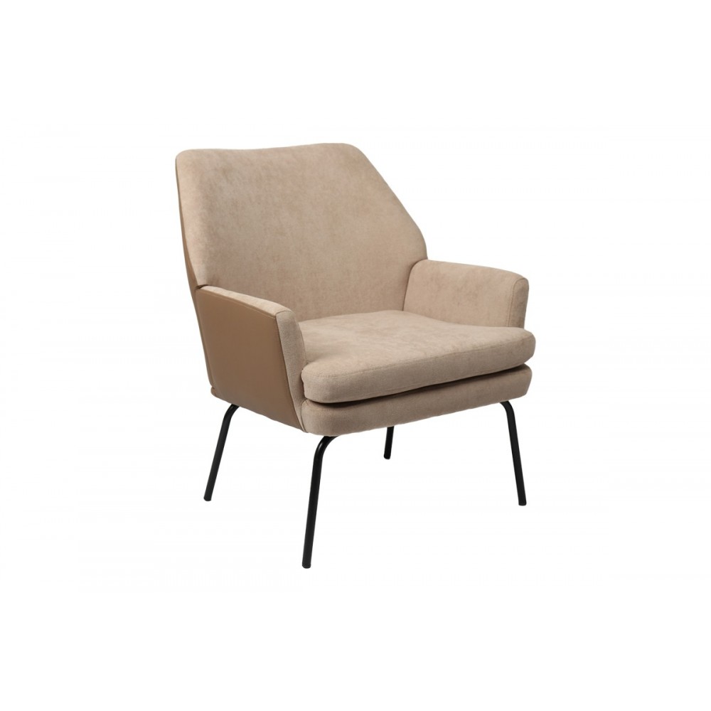 Πολυθρόνα "KIERAN" από ύφασμα σε καφέ χρώμα 77x69x82.5