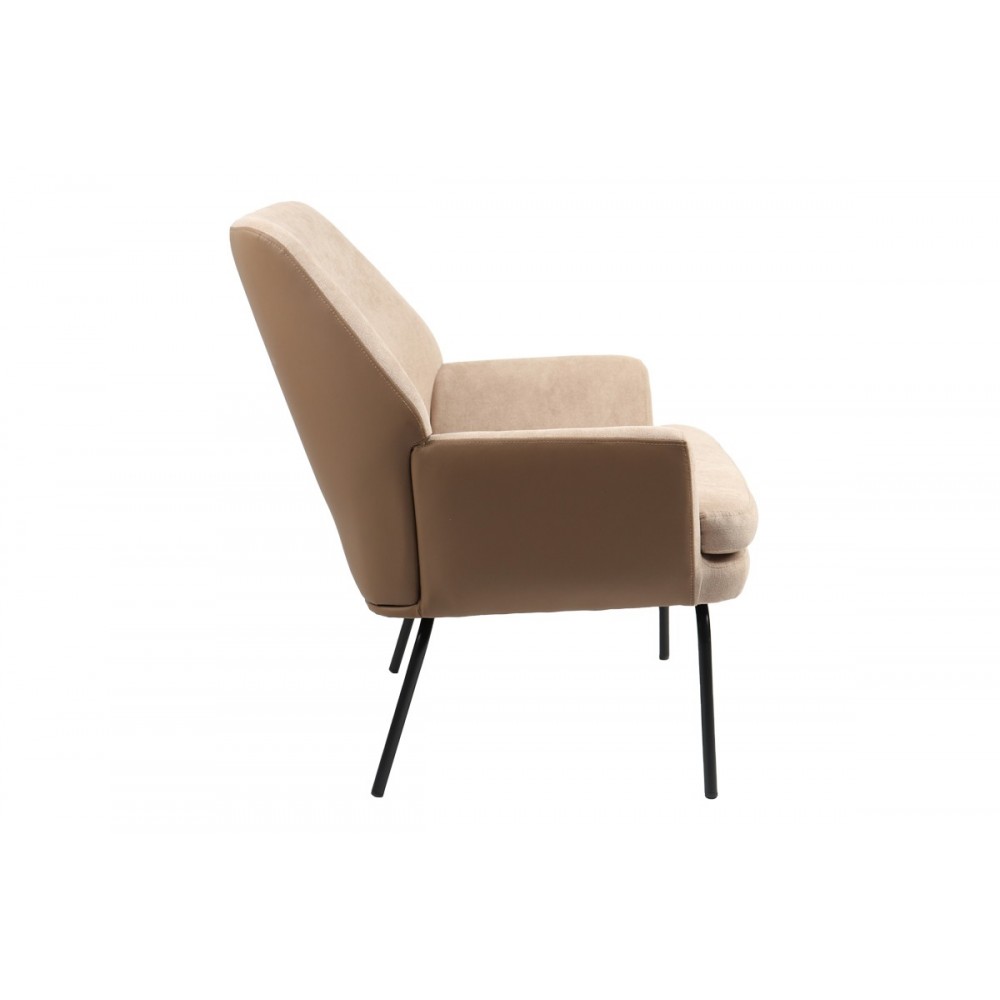 Πολυθρόνα "KIERAN" από ύφασμα σε καφέ χρώμα 77x69x82.5