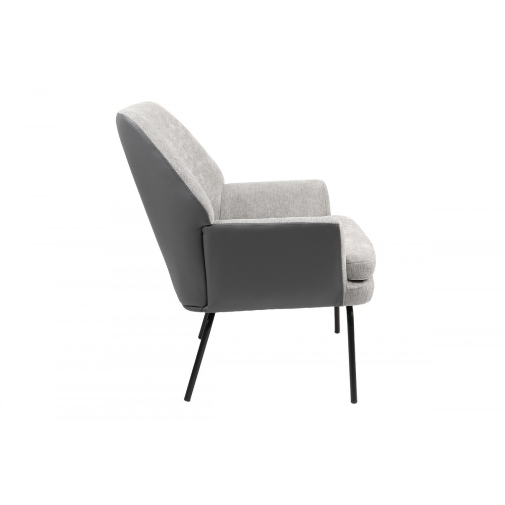 Πολυθρόνα "KIERAN" από ύφασμα σε γκρι χρώμα 77x69x82.5