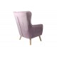 Πολυθρόνα "INSICIVE" από βελούδο/ξύλο σε χρώμα σάπιο μήλο/φυσικό 72x89x105