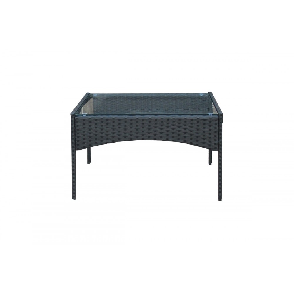 Σαλόνι κήπου "CALMNESS" από rattan/ύφασμα σε μαύρο/γκρι χρώμα 71x41x39.5