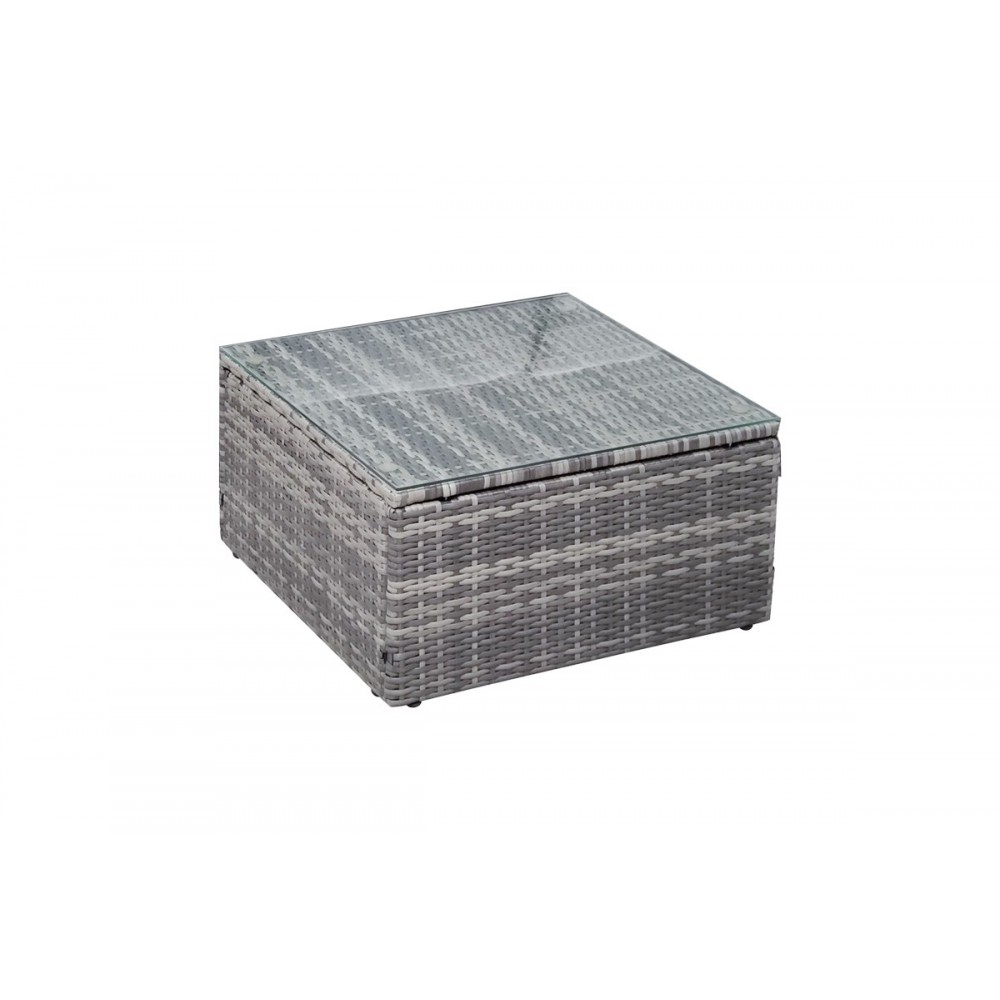 Σαλόνι κήπου "ENTHUSIASM" από rattan/ύφασμα σε ανθρακί χρώμα 61.5x61.5x32