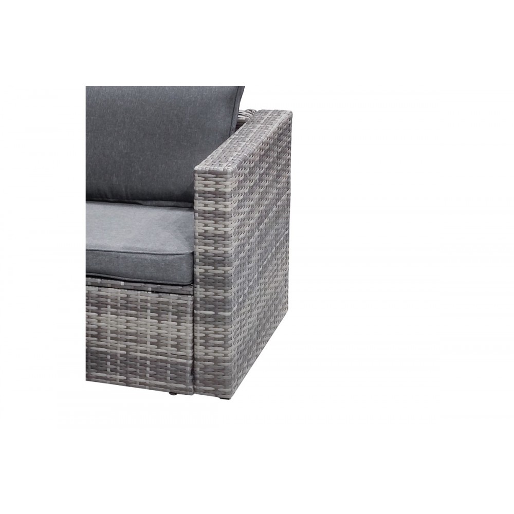 Σαλόνι κήπου "ENTHUSIASM" από rattan/ύφασμα σε ανθρακί χρώμα 61.5x61.5x32