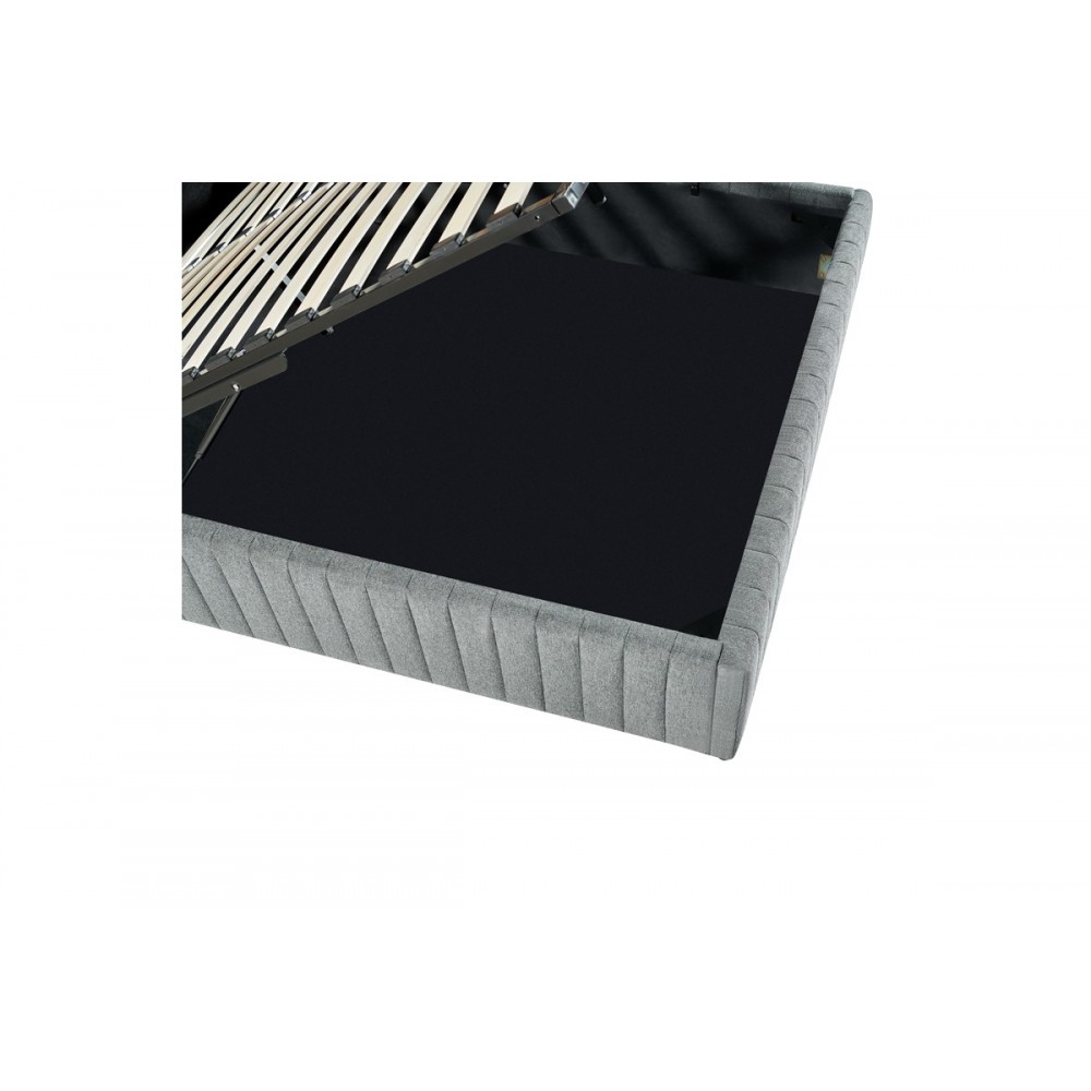 Κρεβάτι διπλό "ZILIN" από ύφασμα σε ανθρακί χρώμα 160x200