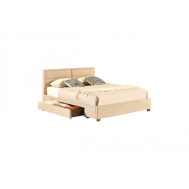 Κρεβάτι διπλό "ANAY" από ύφασμα σε χρώμα σομόν 160x200
