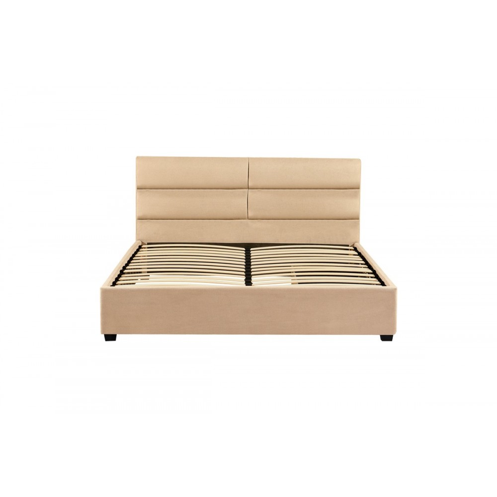 Κρεβάτι διπλό "ANAY" από ύφασμα σε χρώμα σομόν 160x200