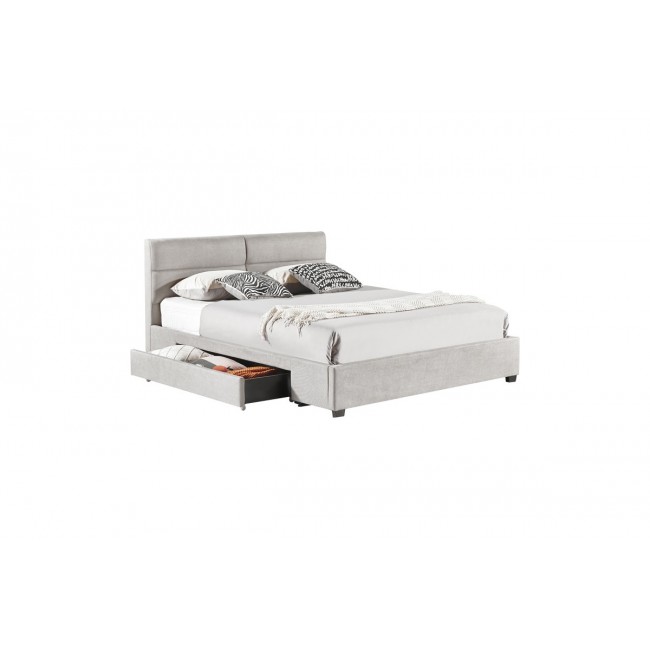 Κρεβάτι διπλό "ANAY" από ύφασμα σε μπεζ χρώμα 160x200
