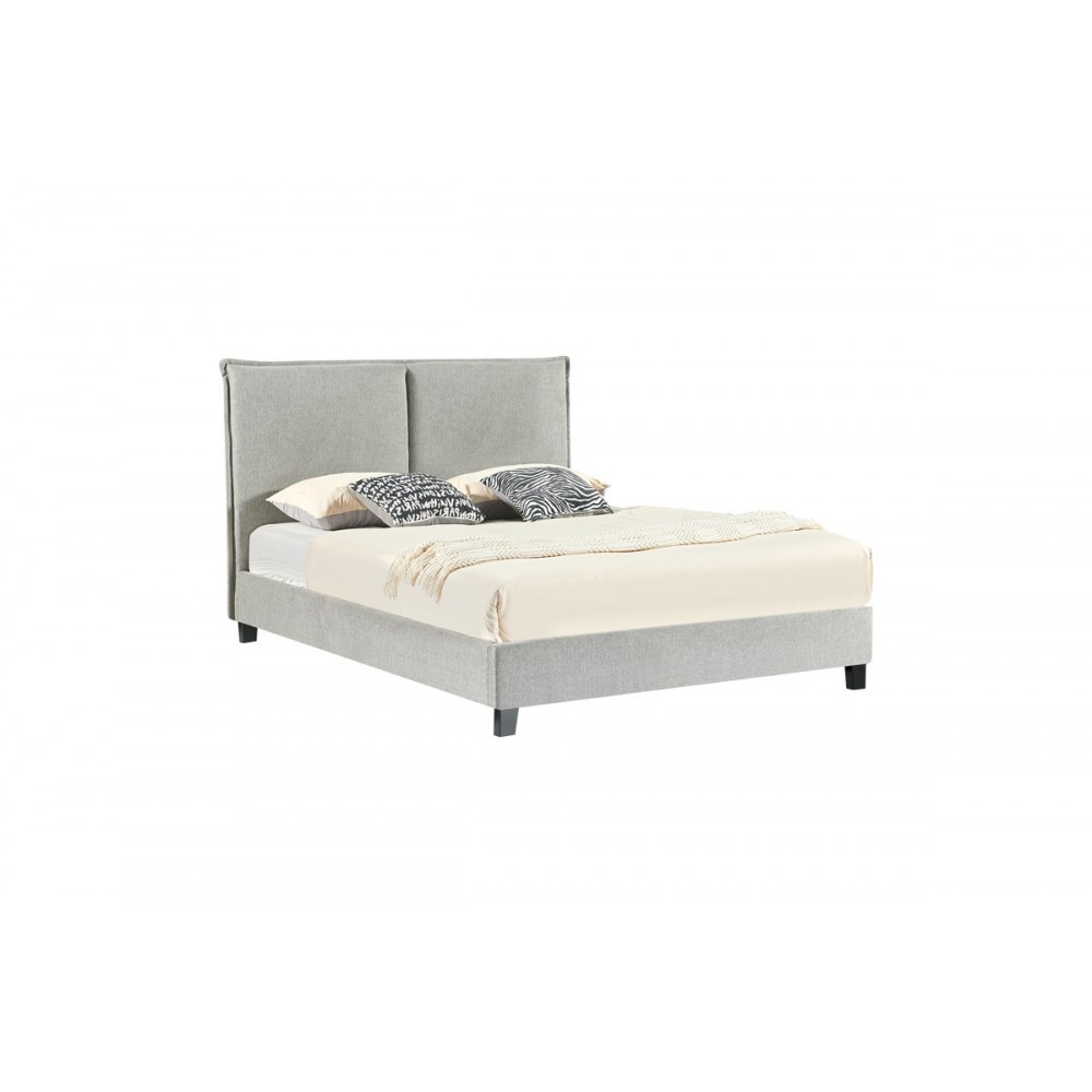 Κρεβάτι διπλό "MAJUS" από ύφασμα σε γκρι χρώμα 160x200