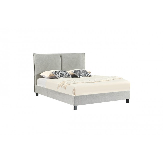 Κρεβάτι διπλό "MAJUS" από ύφασμα σε γκρι χρώμα 160x200