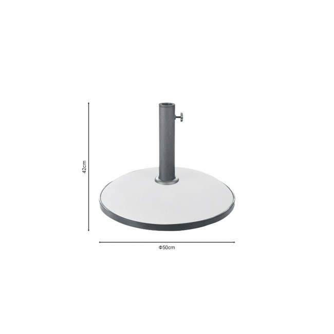 Βάση ομπρέλας "ZICKO" από τσιμέντο σε λευκό χρώμα Φ50