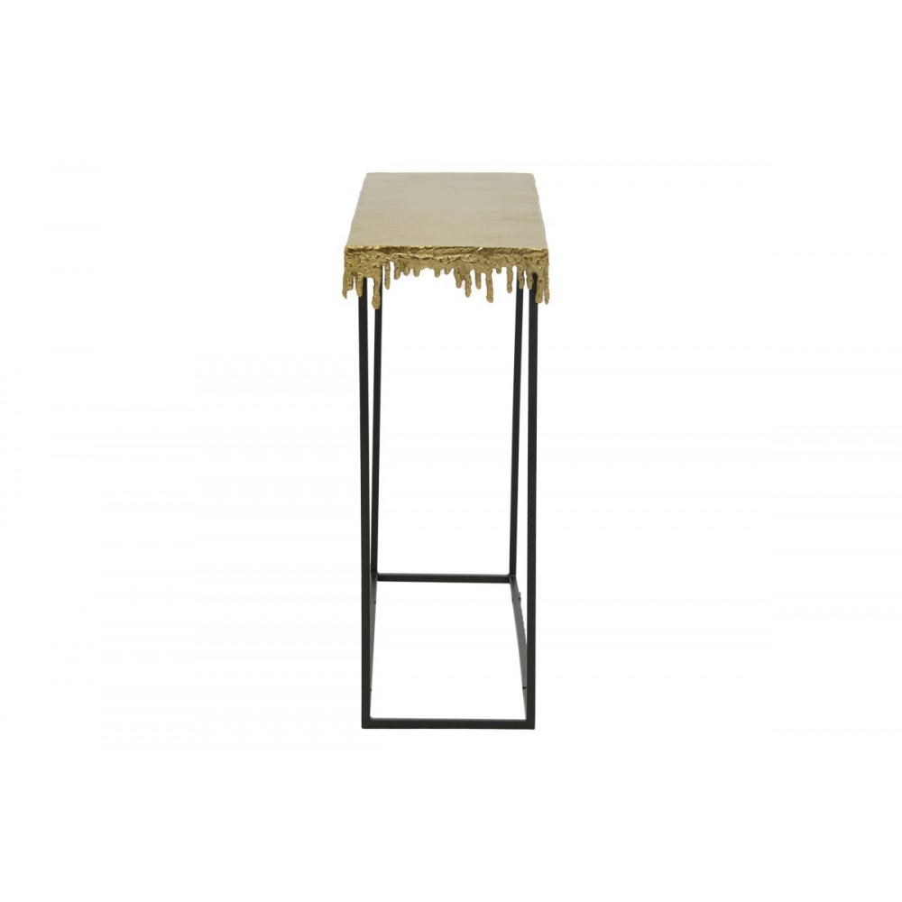 Κονσόλα "BULCO" από μέταλλο σε χρυσό/μαύρο χρώμα 80.5x28x72