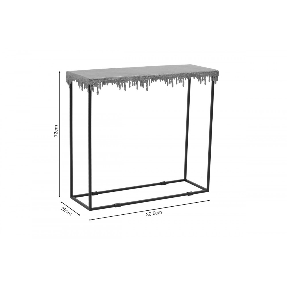 Κονσόλα "BULCO" από μέταλλο σε χρυσό/μαύρο χρώμα 80.5x28x72