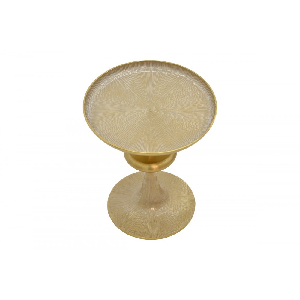 Βοηθητικό τραπέζι "TREGO I" από μέταλλο σε χρυσό/λευκό χρώμα Φ33x42