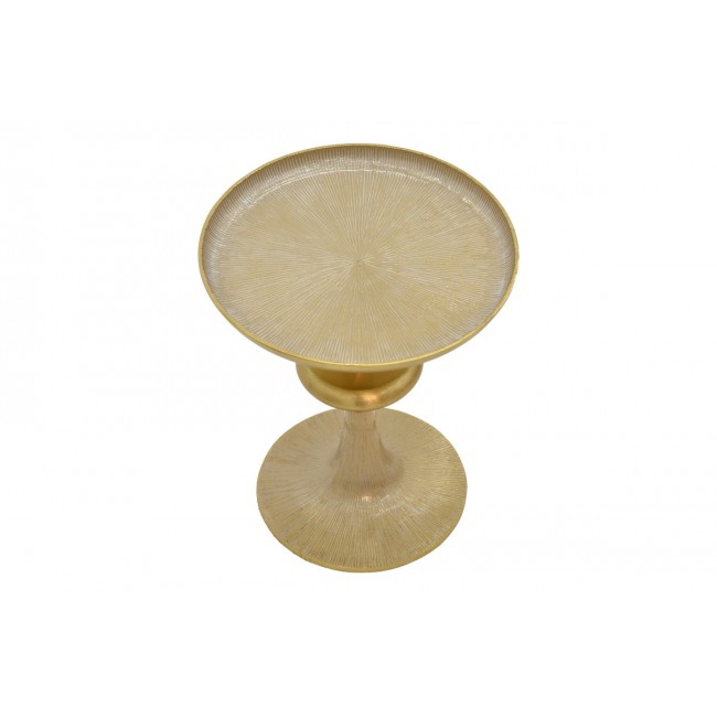 Βοηθητικό τραπέζι "TREGO I" από μέταλλο σε χρυσό/λευκό χρώμα Φ33x42