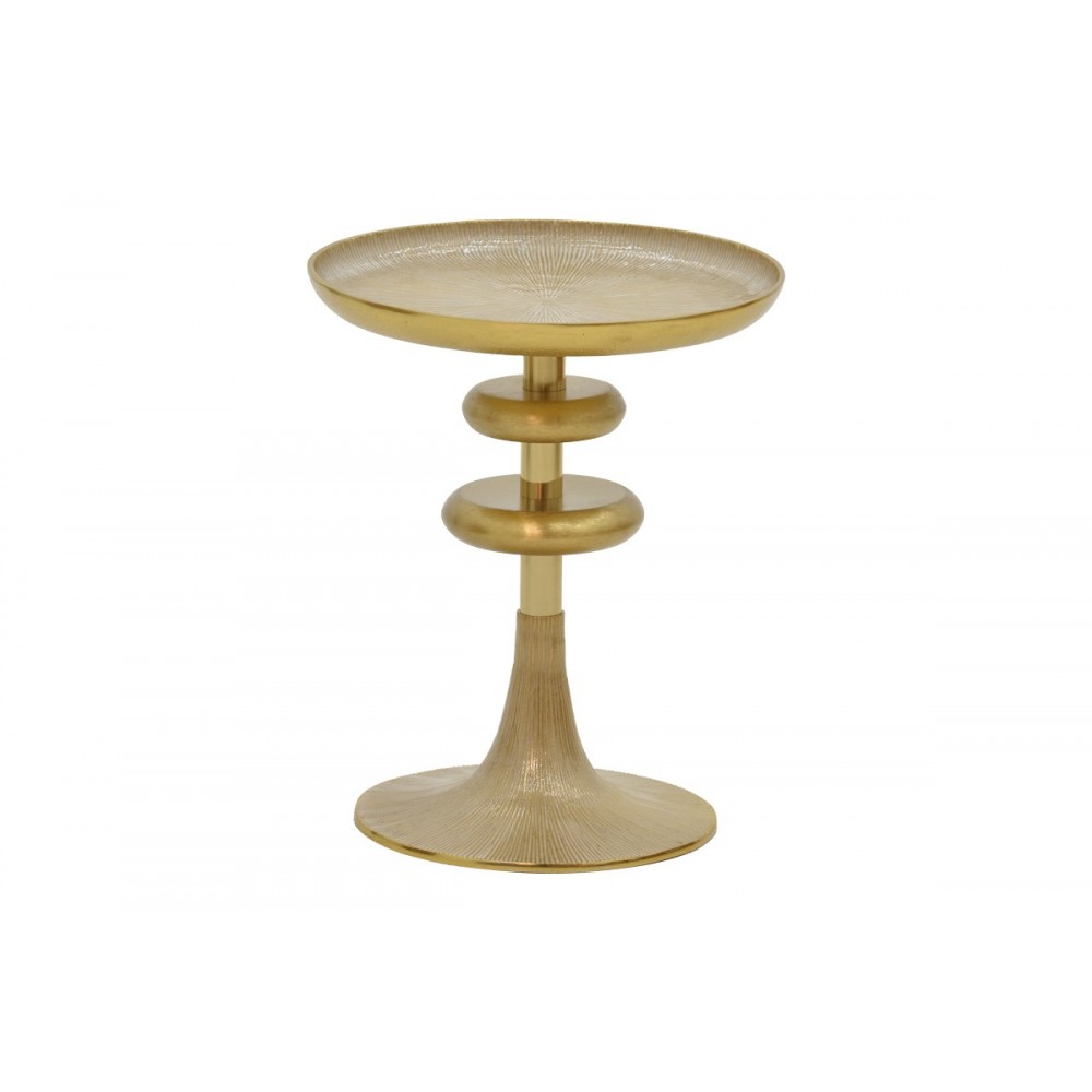 Βοηθητικό τραπέζι "TREGO I" από μέταλλο σε χρυσό/λευκό χρώμα Φ33x42