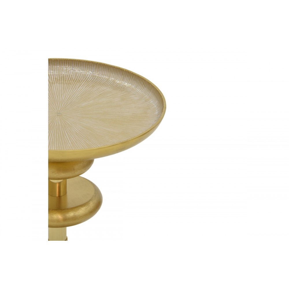 Βοηθητικό τραπέζι "TREGO I" από μέταλλο σε χρυσό/λευκό χρώμα Φ33x42