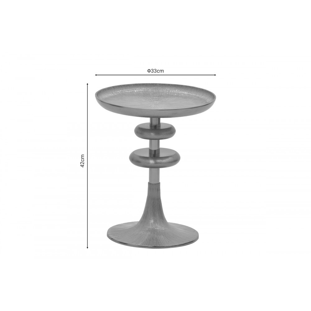 Βοηθητικό τραπέζι "TREGO I" από μέταλλο σε χρυσό/λευκό χρώμα Φ33x42