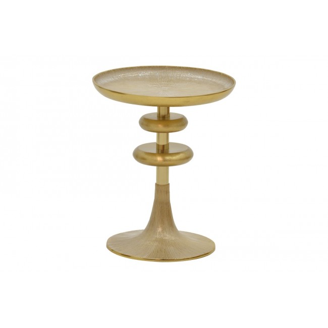 Βοηθητικό τραπέζι "TREGO I" από μέταλλο σε χρυσό/λευκό χρώμα Φ33x42