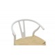 Καρέκλα "WISHBONE" από rubberwood/σχοινί σε λευκό/φυσικό χρώμα 53x55x76