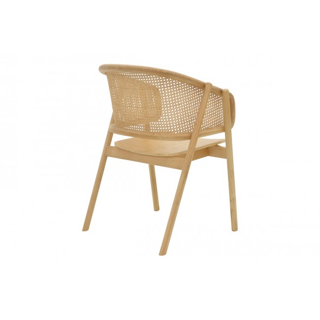 Πολυθρόνα "WENZY" από ξύλο σε φυσικό χρώμα 58x58x82