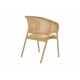Πολυθρόνα "WENZY" από ξύλο σε φυσικό χρώμα 58x58x82
