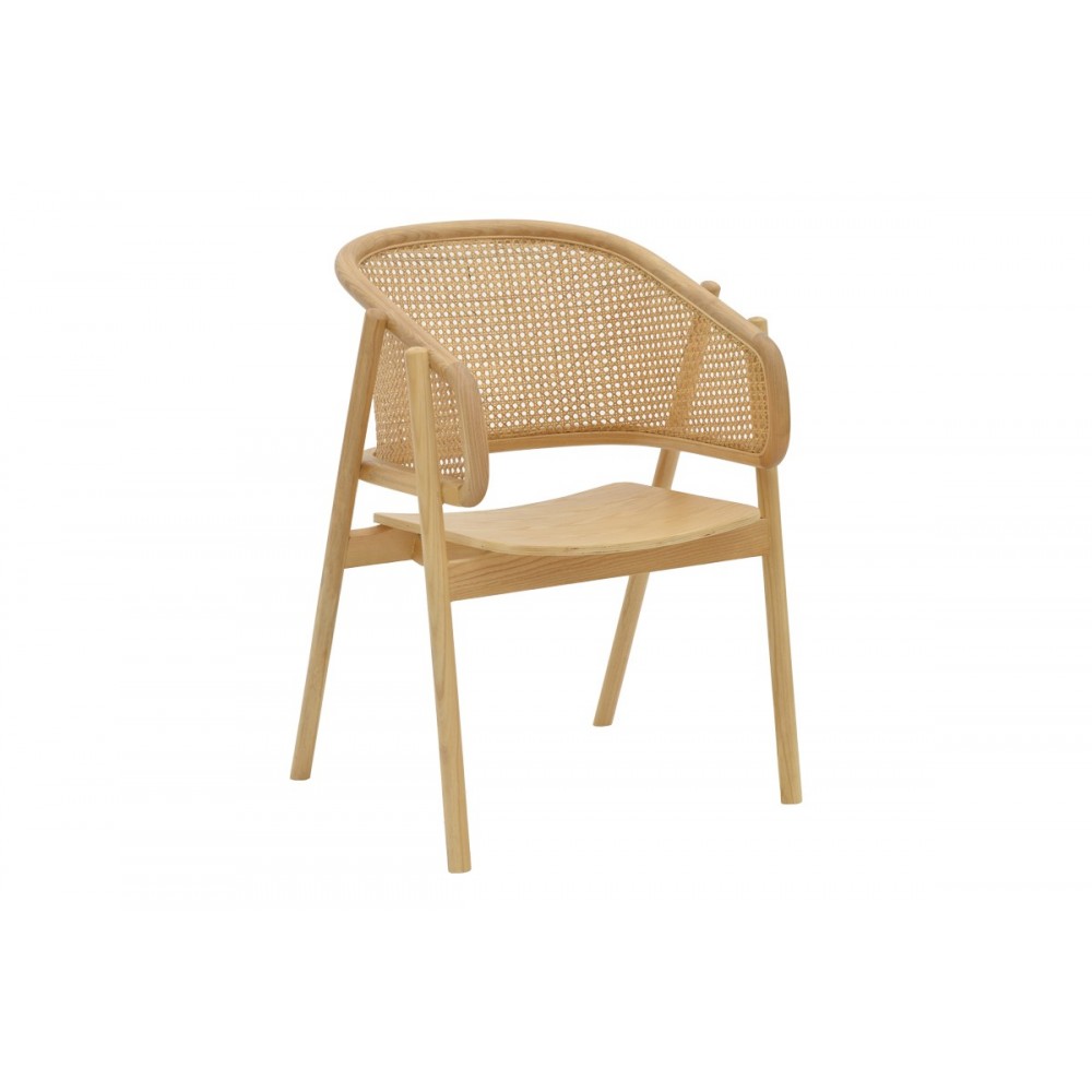 Πολυθρόνα "WENZY" από ξύλο σε φυσικό χρώμα 58x58x82