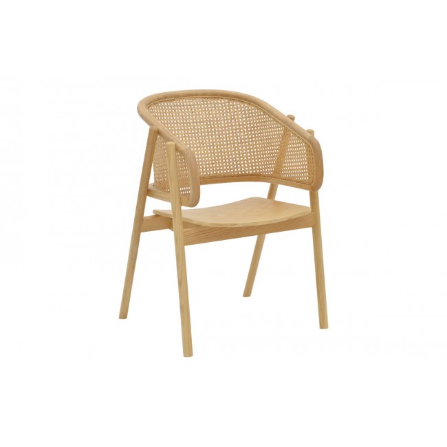 Πολυθρόνα "WENZY" από ξύλο σε φυσικό χρώμα 58x58x82