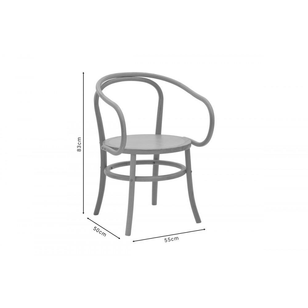 Πολυθρόνα "VERFIE" από ξύλο σε φυσικό χρώμα 55x50x83
