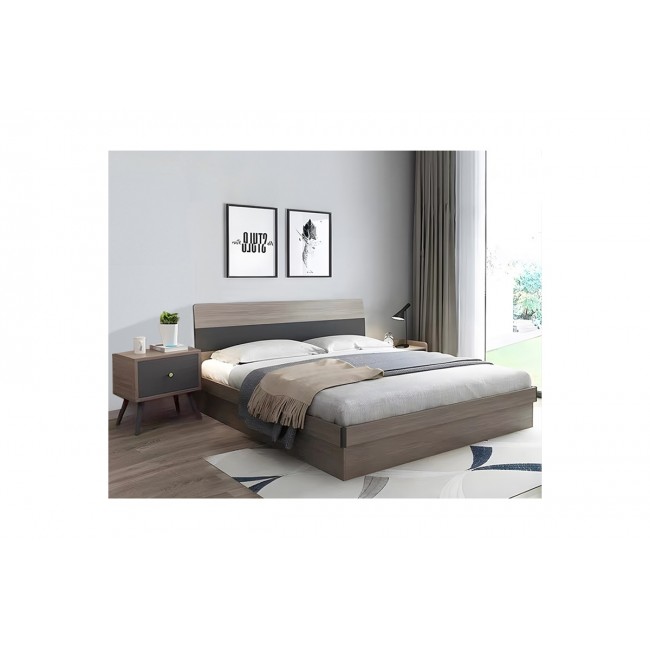 Κρεβάτι μονό "DAIZY" σε καρυδί/γκρι χρώμα 120x200