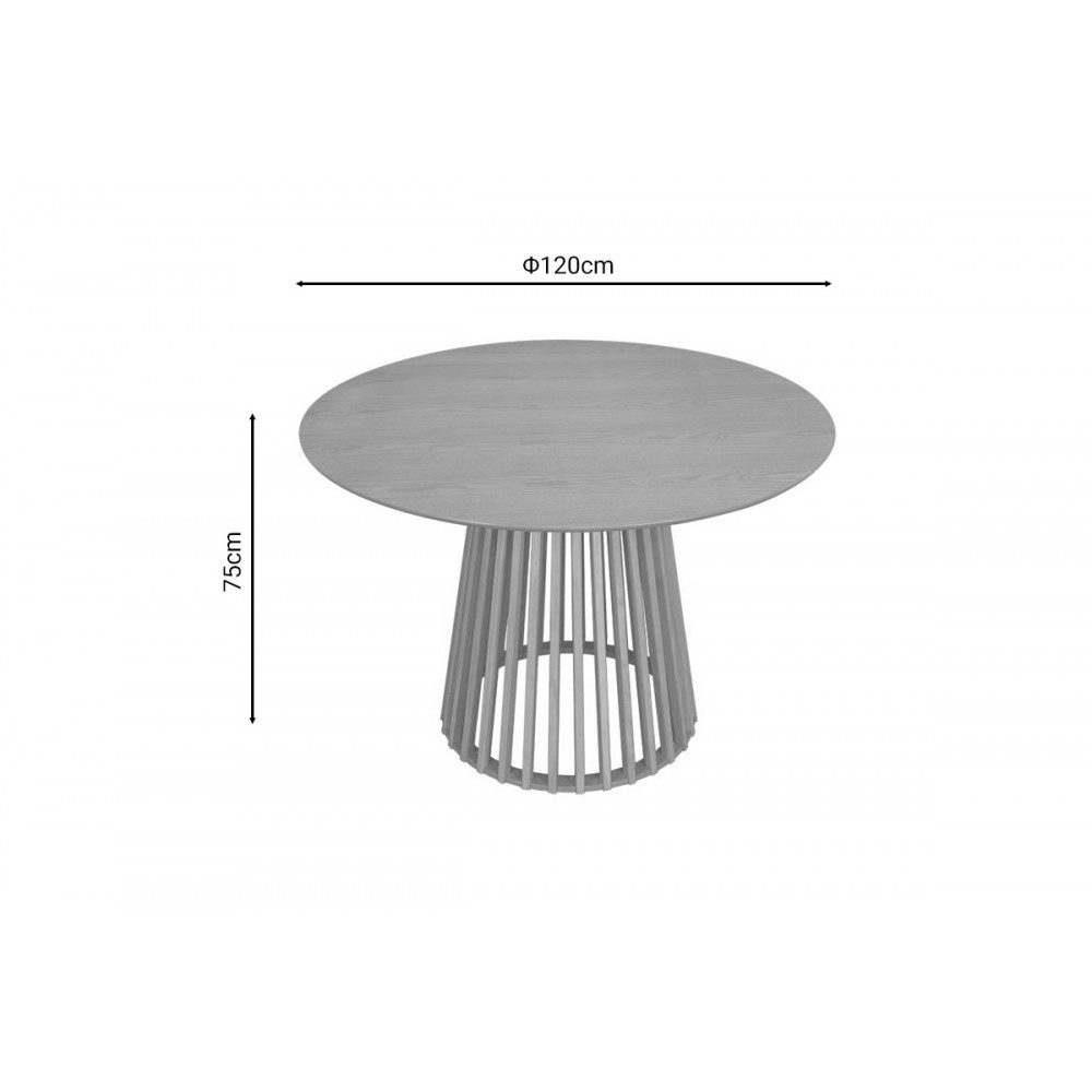 Τραπέζι "DOMONIC" σε φυσικό χρώμα Φ120x75