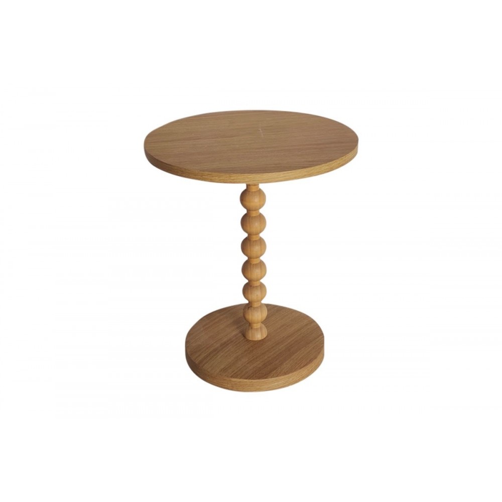 Βοηθητικό τραπέζι "SYLAR" από ξύλο σε φυσικό χρώμα Φ40x48