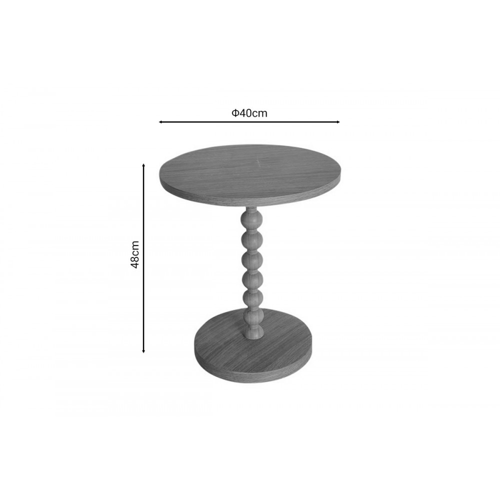 Βοηθητικό τραπέζι "SYLAR" από ξύλο σε φυσικό χρώμα Φ40x48