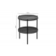 Βοηθητικό τραπέζι "PORTOGIE" από mdf/μέταλλο σε καρυδί/μαύρο χρώμα Φ40x50