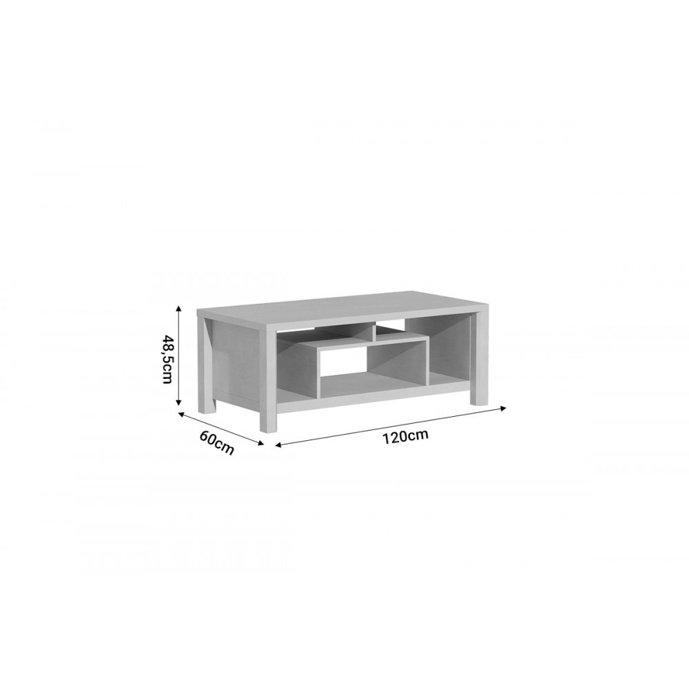 Τραπέζι σαλονιού "TRACY" σε λευκό/γκρι χρώμα 120x60x48.5