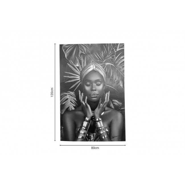 Πίνακας σε καμβά "UMONE I" σε μαύρο/χρυσό χρώμα 80x3x120