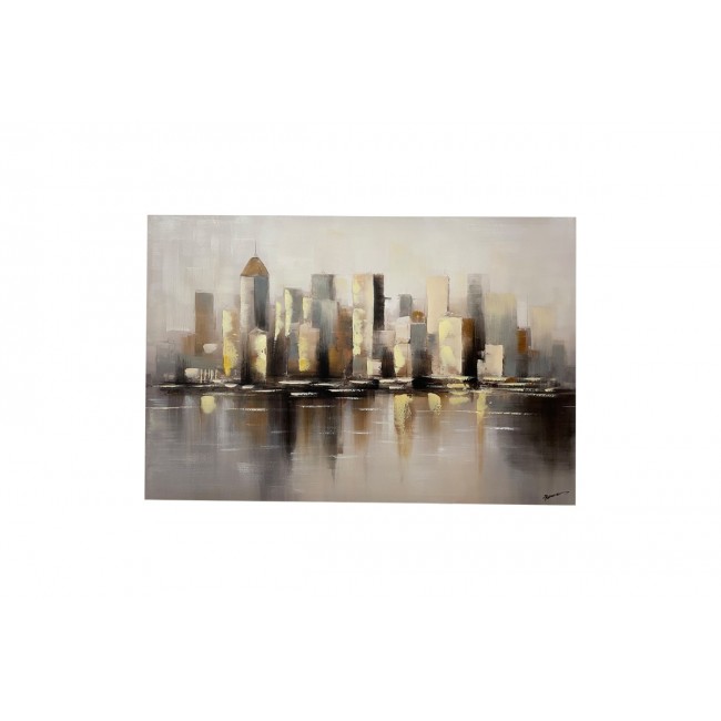 Πίνακας σε καμβά "SCENERY" σε μπεζ χρώμα 80x3x120