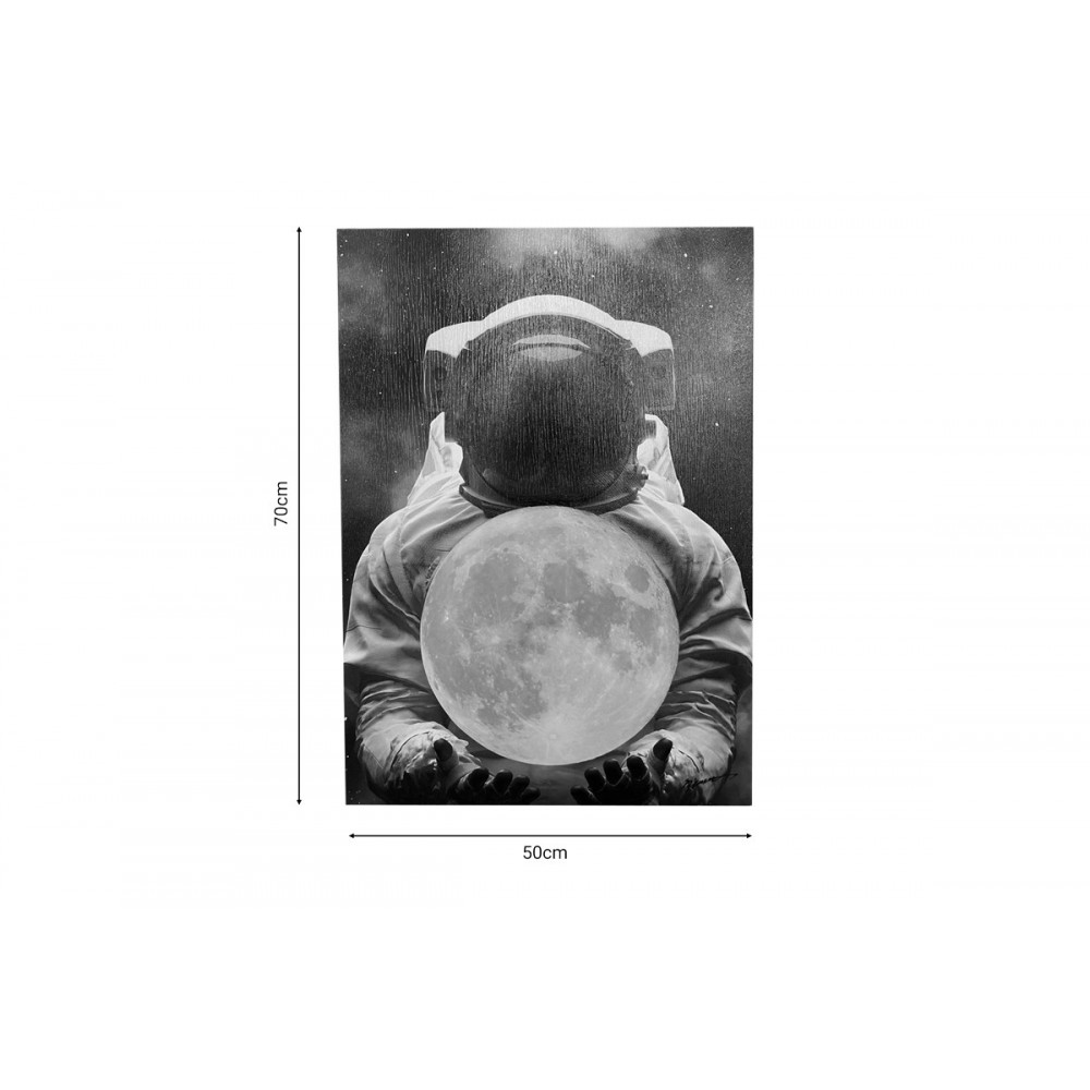 Πίνακας σε καμβά "SERLOM" σε μαύρο/λευκό χρώμα 50x3x70