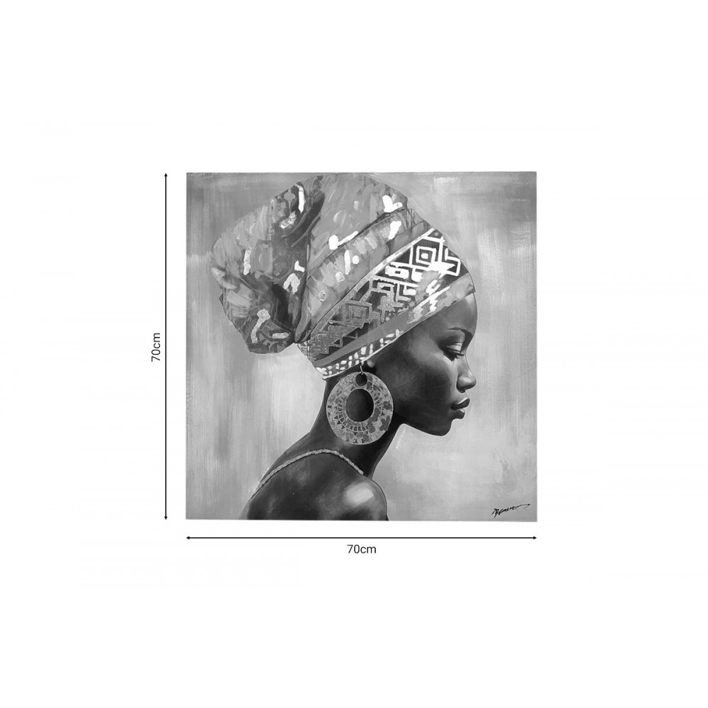 Πίνακας σε καμβά "MAYO" σε μπεζ χρώμα 70x3x70